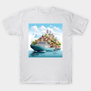 sweet kawaii style cruise port with friendly T-Shirt